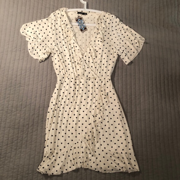 Plus Printed Heart Wrap Ruffle Dress (NEW) - Picture 3 of 5